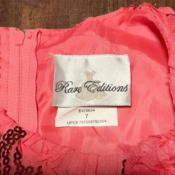 Rare Editions Coral Girls Dress Size 7 - Picture 2 of 5